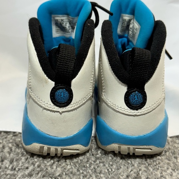 Jordan 9 Retro Toddler Shoes Summit White-Black-Dark Powder Blue Size 9C - Picture 5 of 10